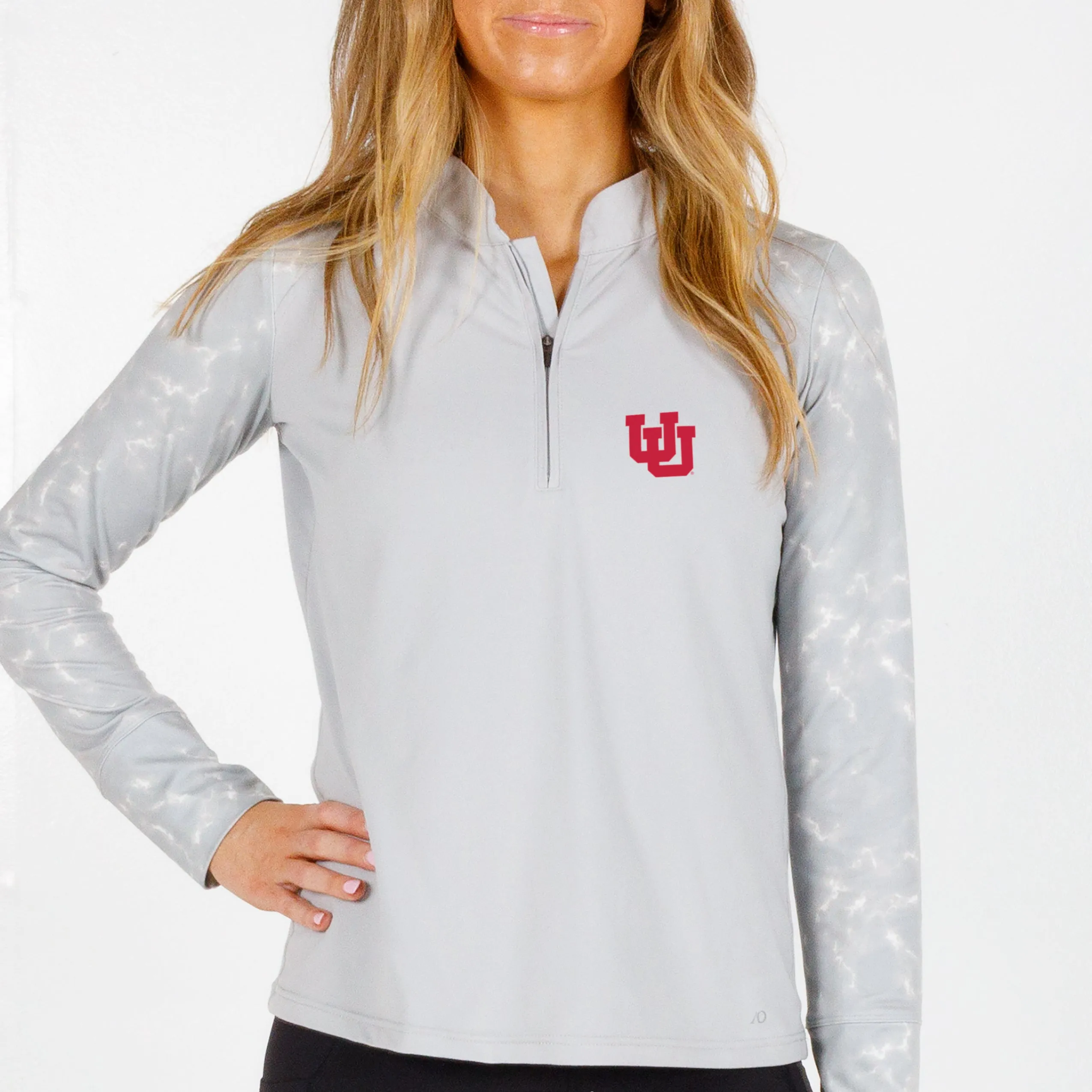 1/4 Zip Mock Pullover Utah - Platinum