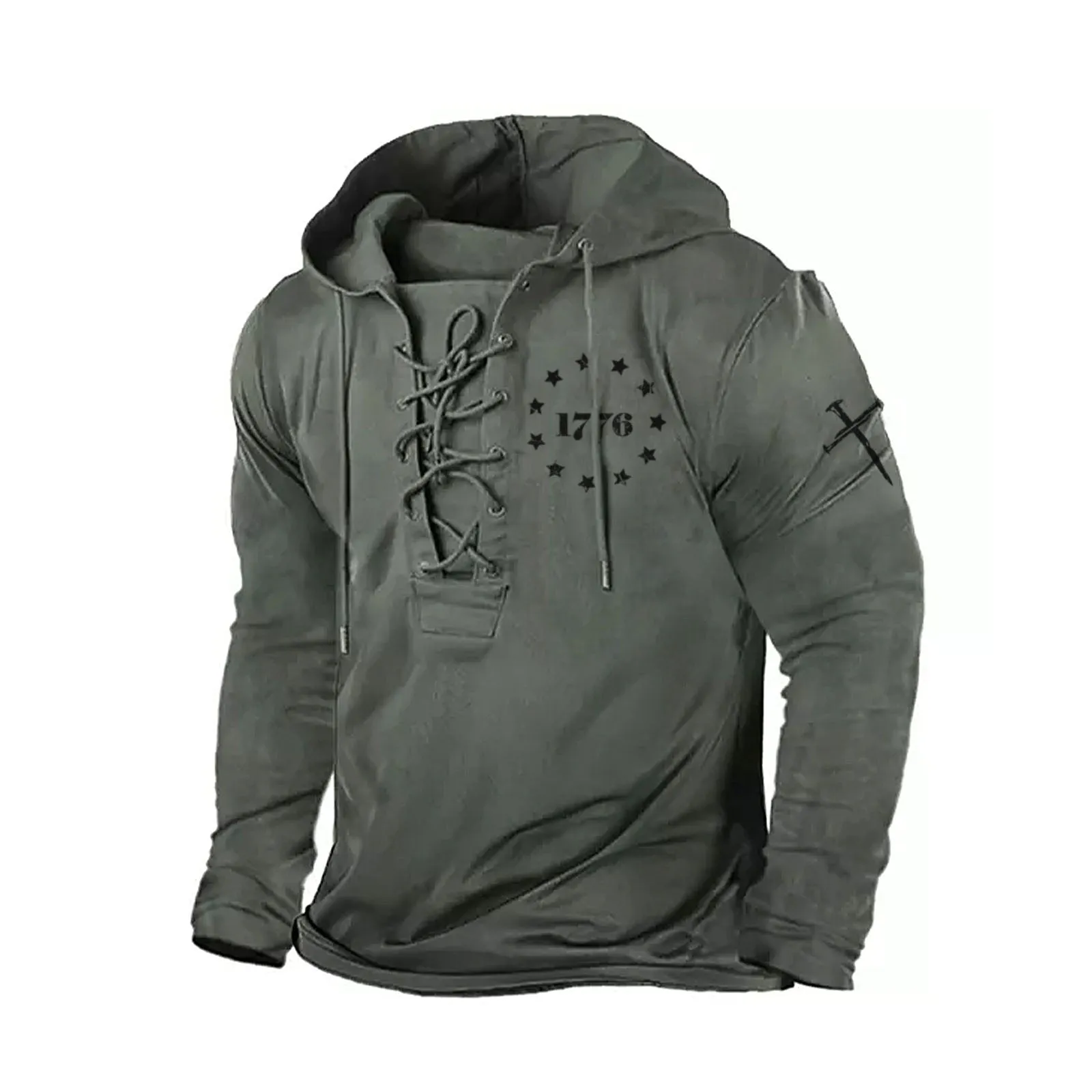 1776 USA GRAPHIC PULLOVER BANDAGE COTTON HOODIE