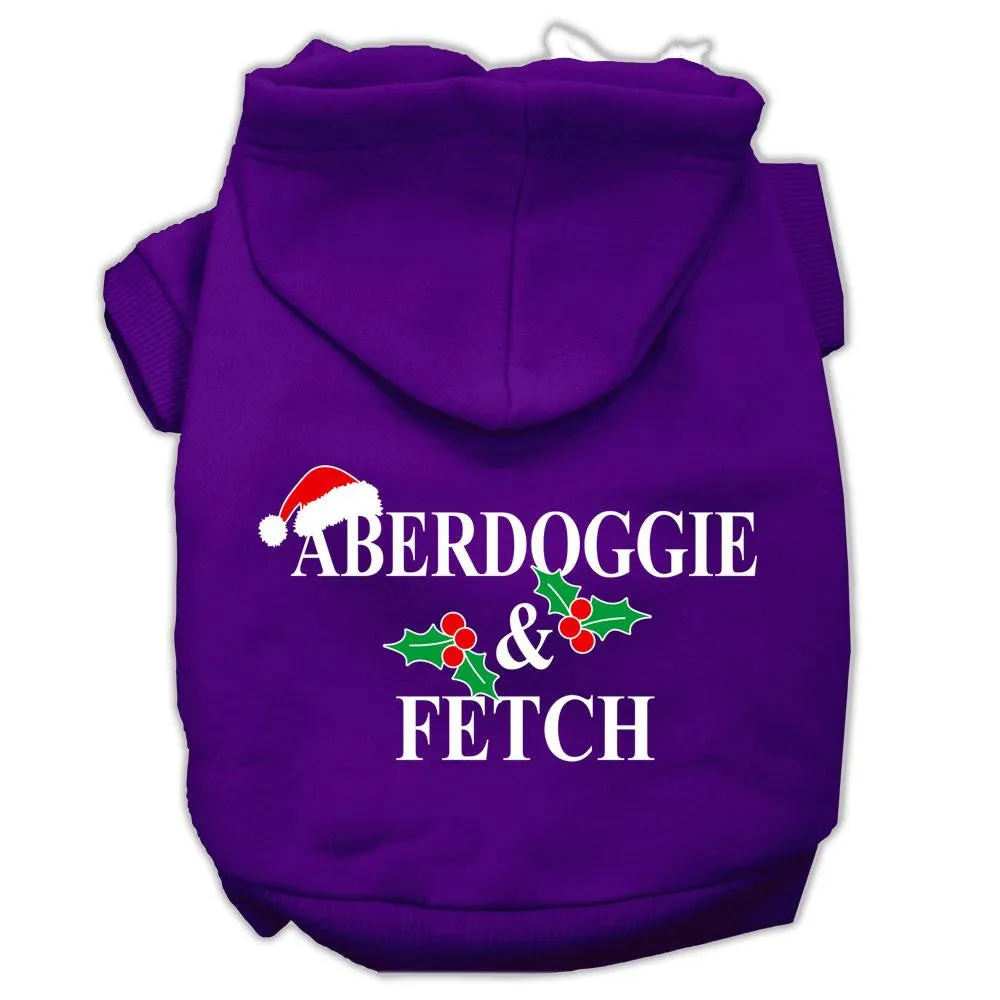 Aberdoggie Christmas Screen Print Pet Hoodies Purple Size S (10)