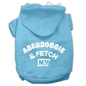 Aberdoggie Ny Screenprint Pet Hoodies Baby Blue Size Xs (8)