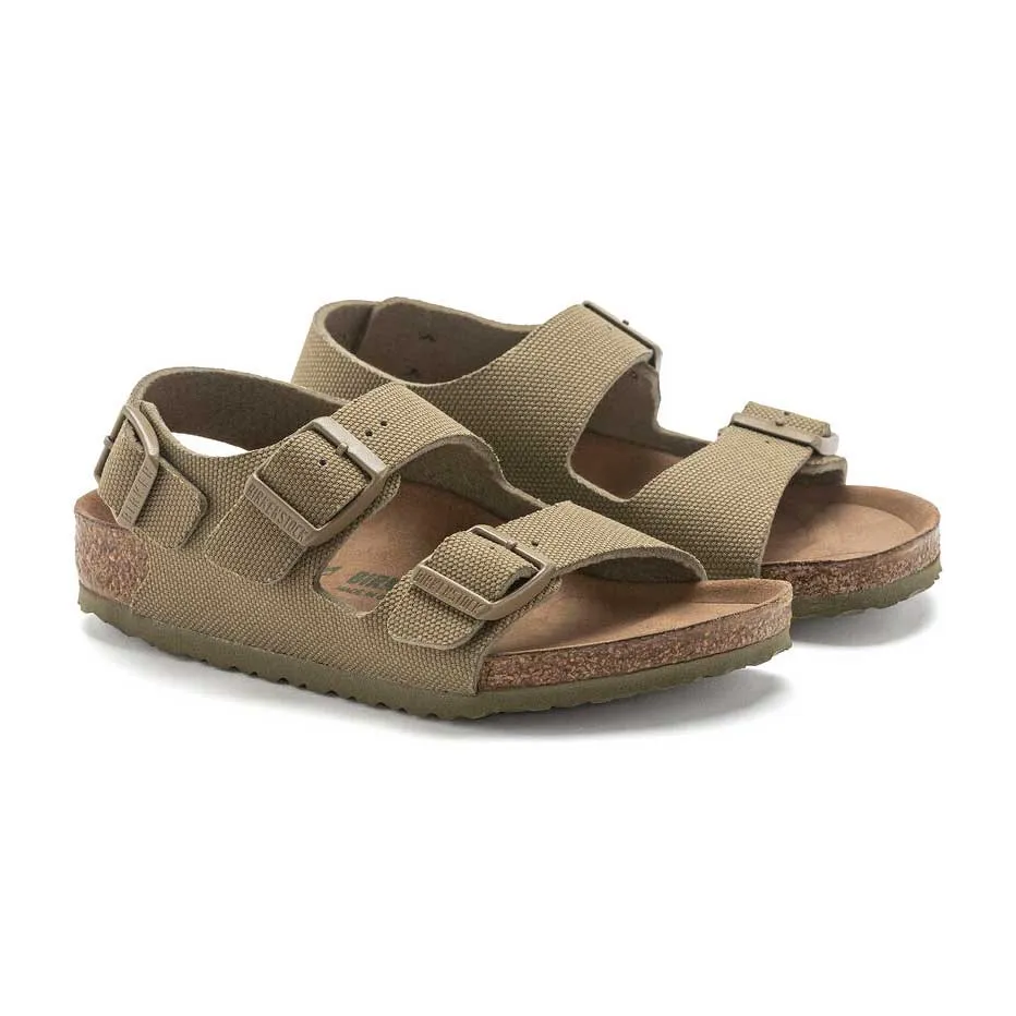 Birkenstock Boy's Milano Vegan Khaki Canvas