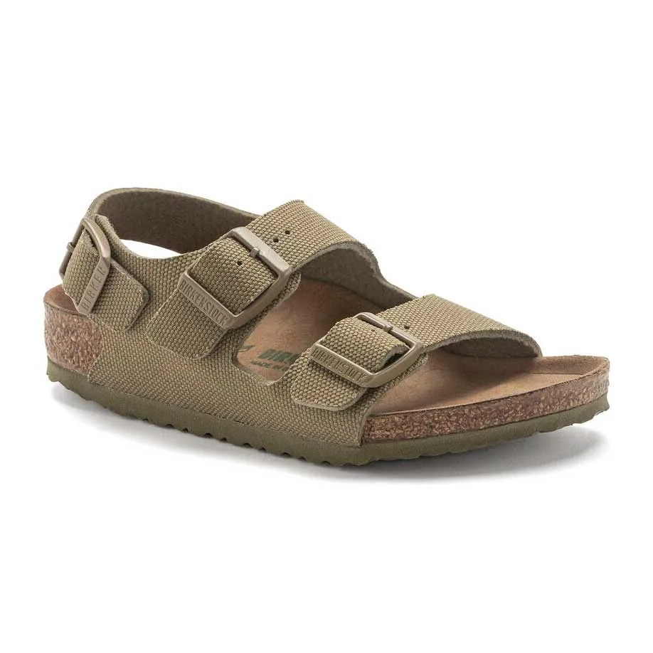 Birkenstock Boy's Milano Vegan Khaki Canvas