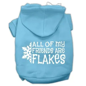 All my friends are Flakes Screen Print Pet Hoodies Baby Blue Size XXXL(20)