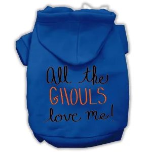 All The Ghouls Screenprint Dog Hoodie Blue Xl (16)