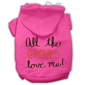 All The Ghouls Screenprint Dog Hoodie Bright Pink S (10)