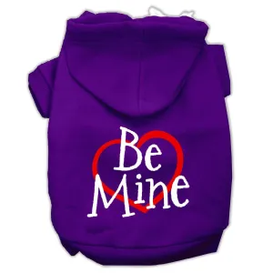 Be Mine Screen Print Pet Hoodies Purple Size XS (8)