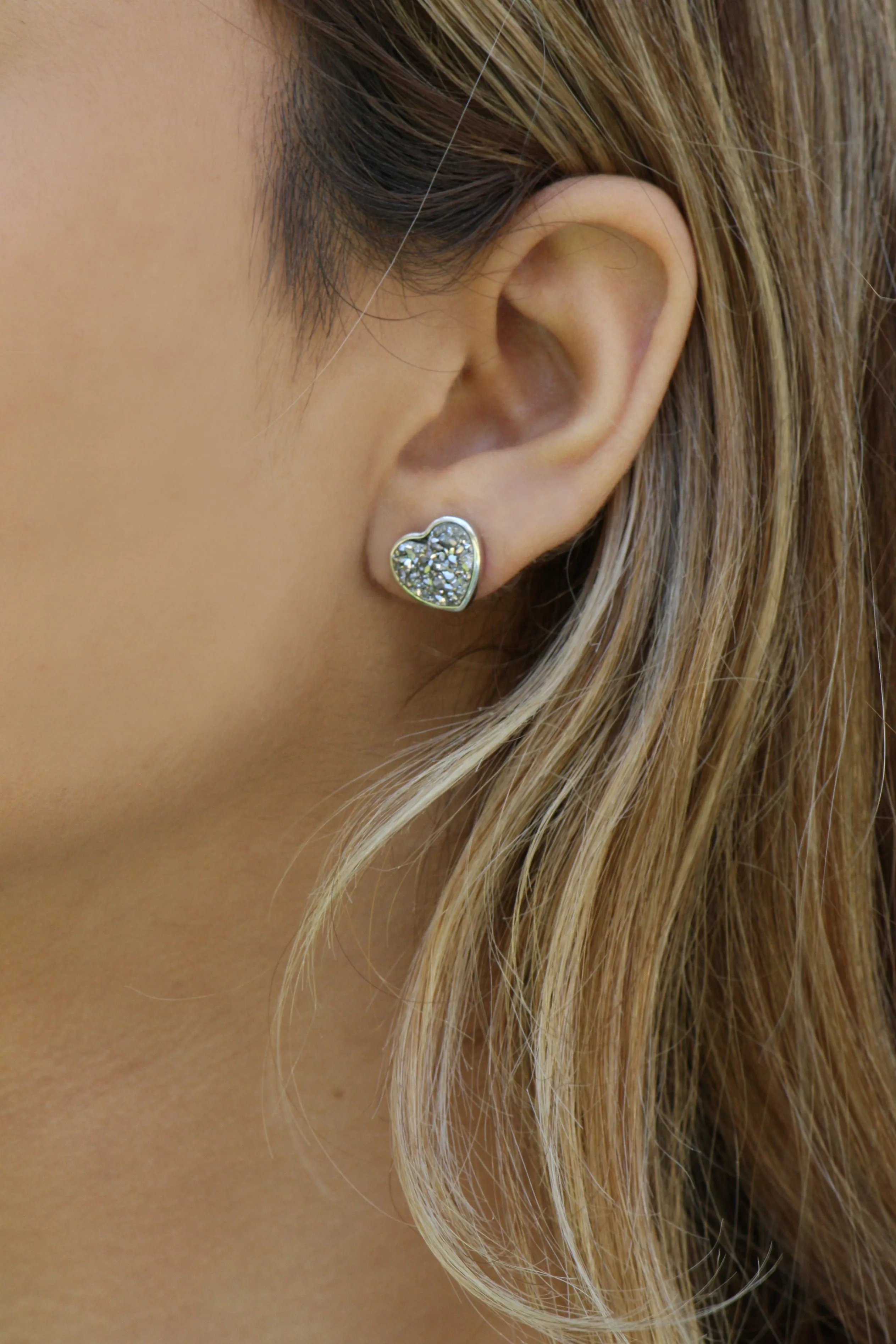 Beau Druzy Heart Studs