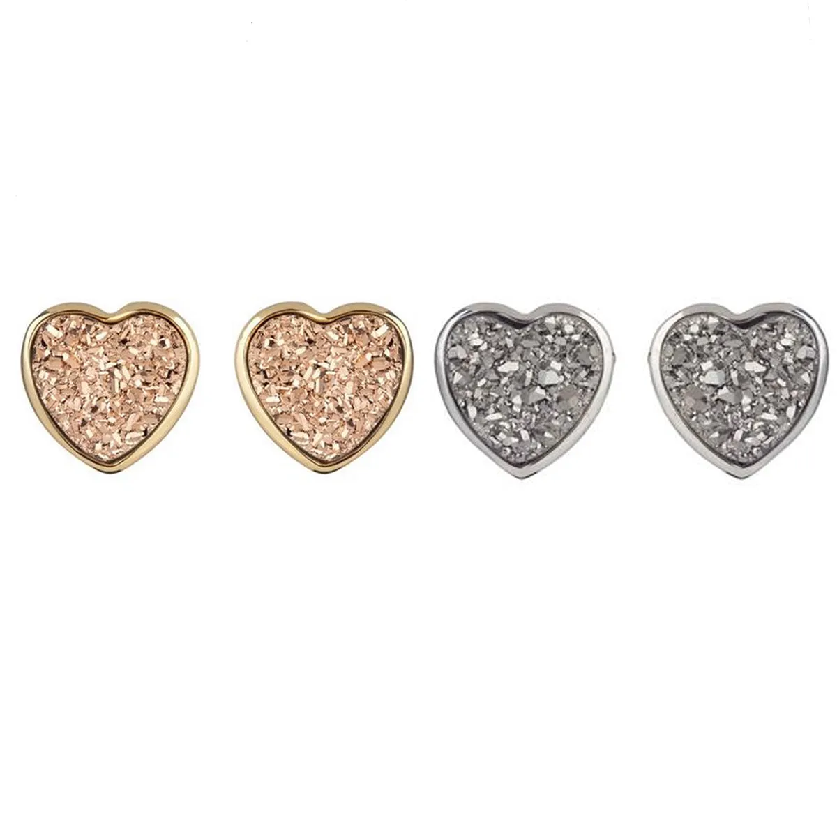 Beau Druzy Heart Studs