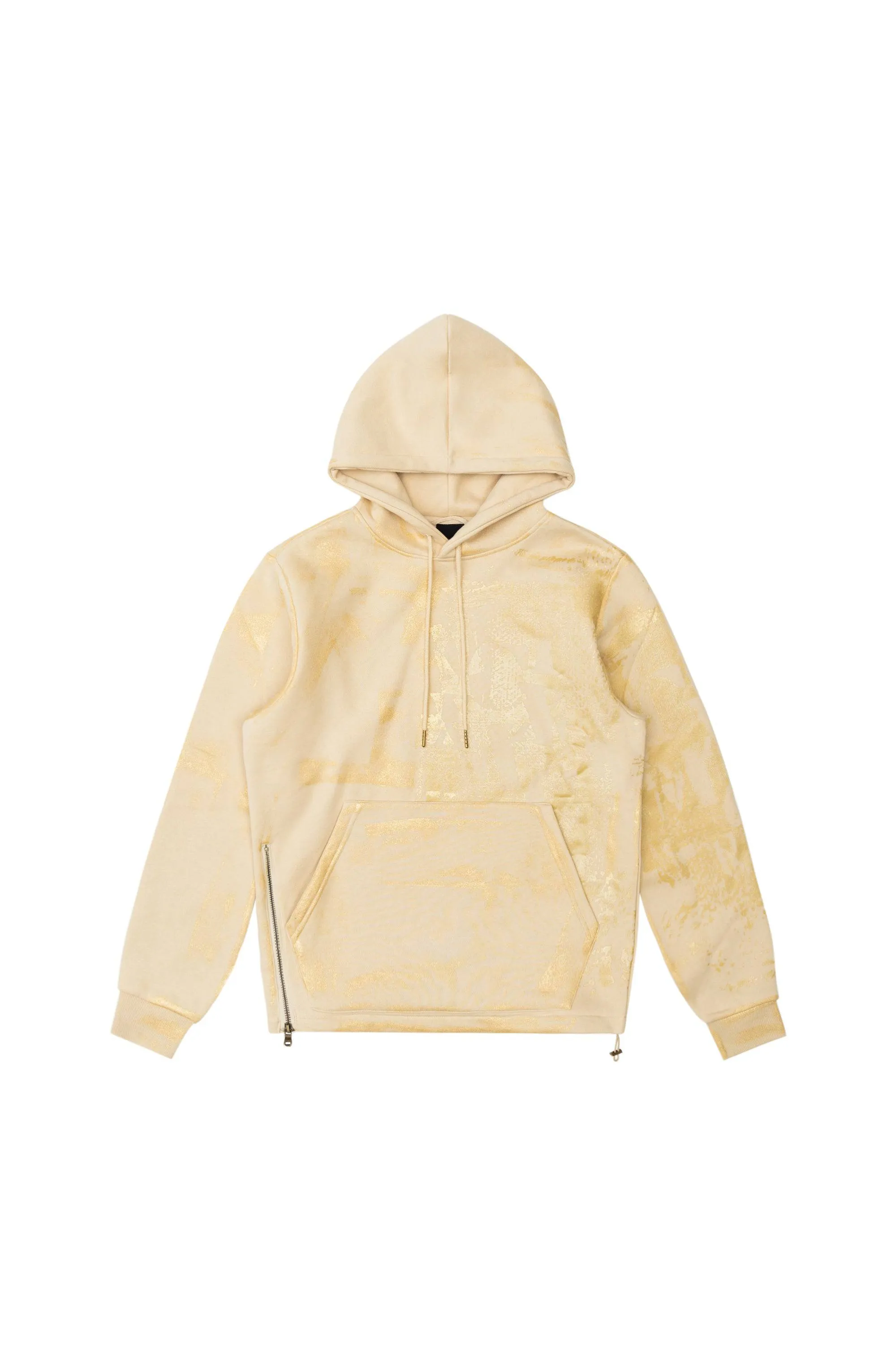 Big And Tall Metallic Print Hoodie - Fawn