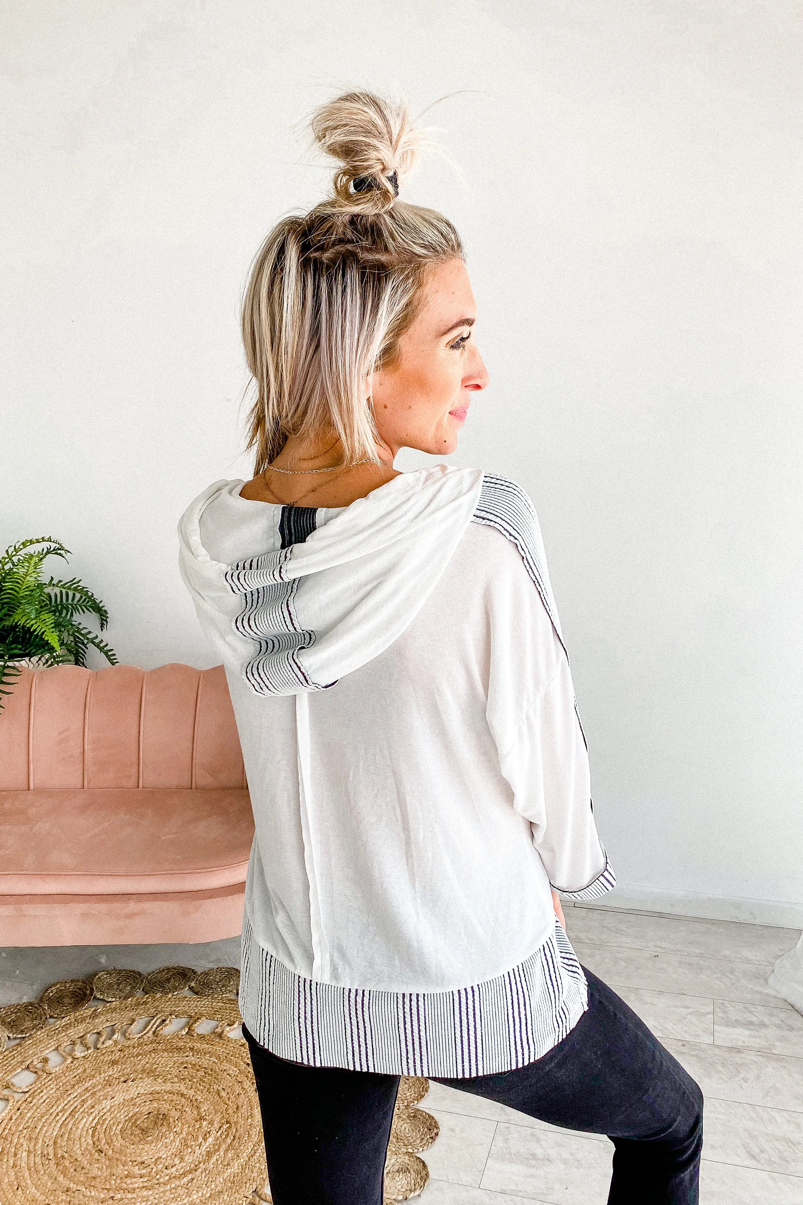 Billie Ivory Striped Detail Pullover Top | FINAL SALE