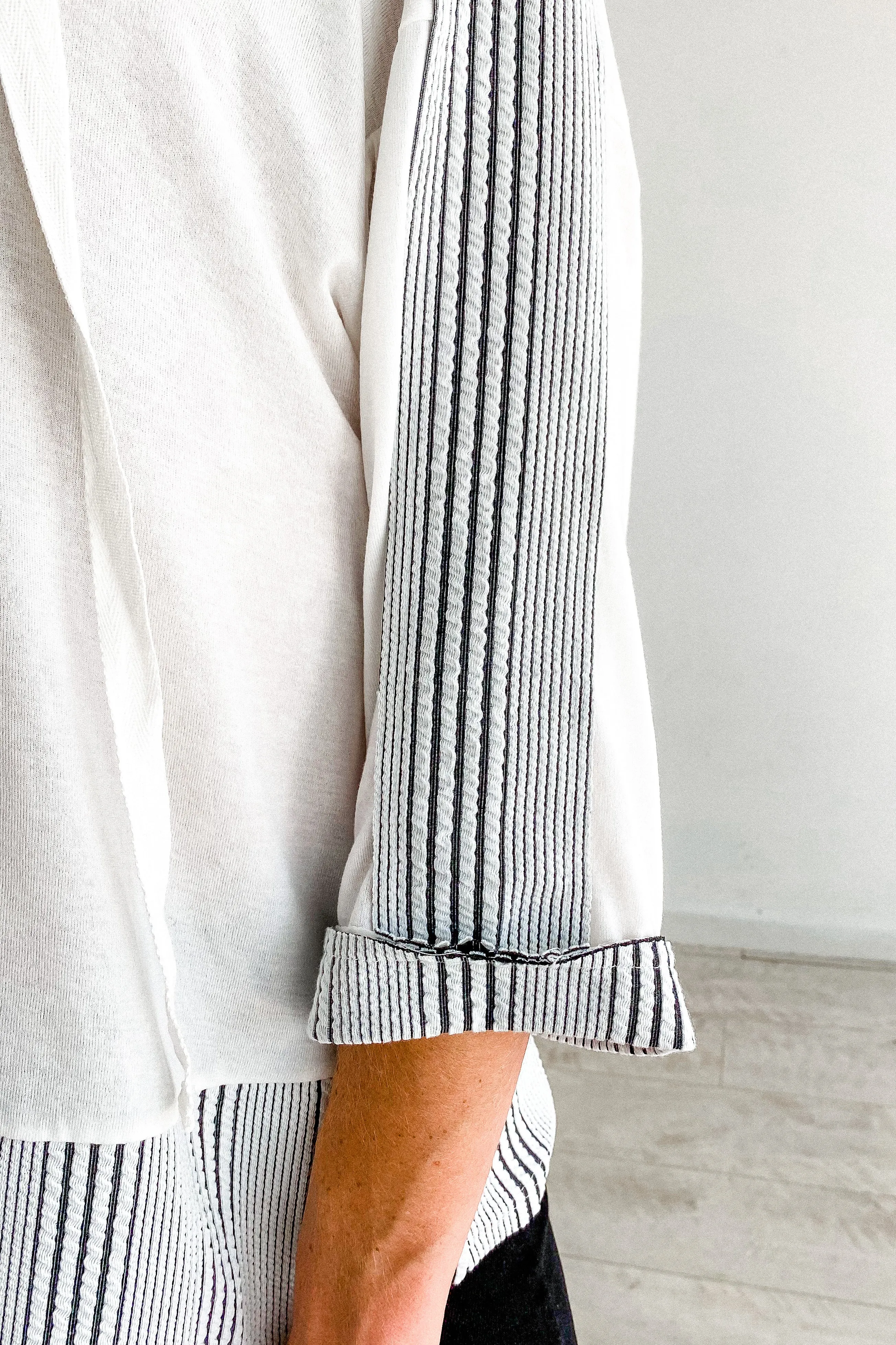 Billie Ivory Striped Detail Pullover Top | FINAL SALE