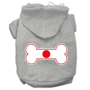 Bone Shaped Japan Flag Screen Print Pet Hoodies Grey XXL (18)