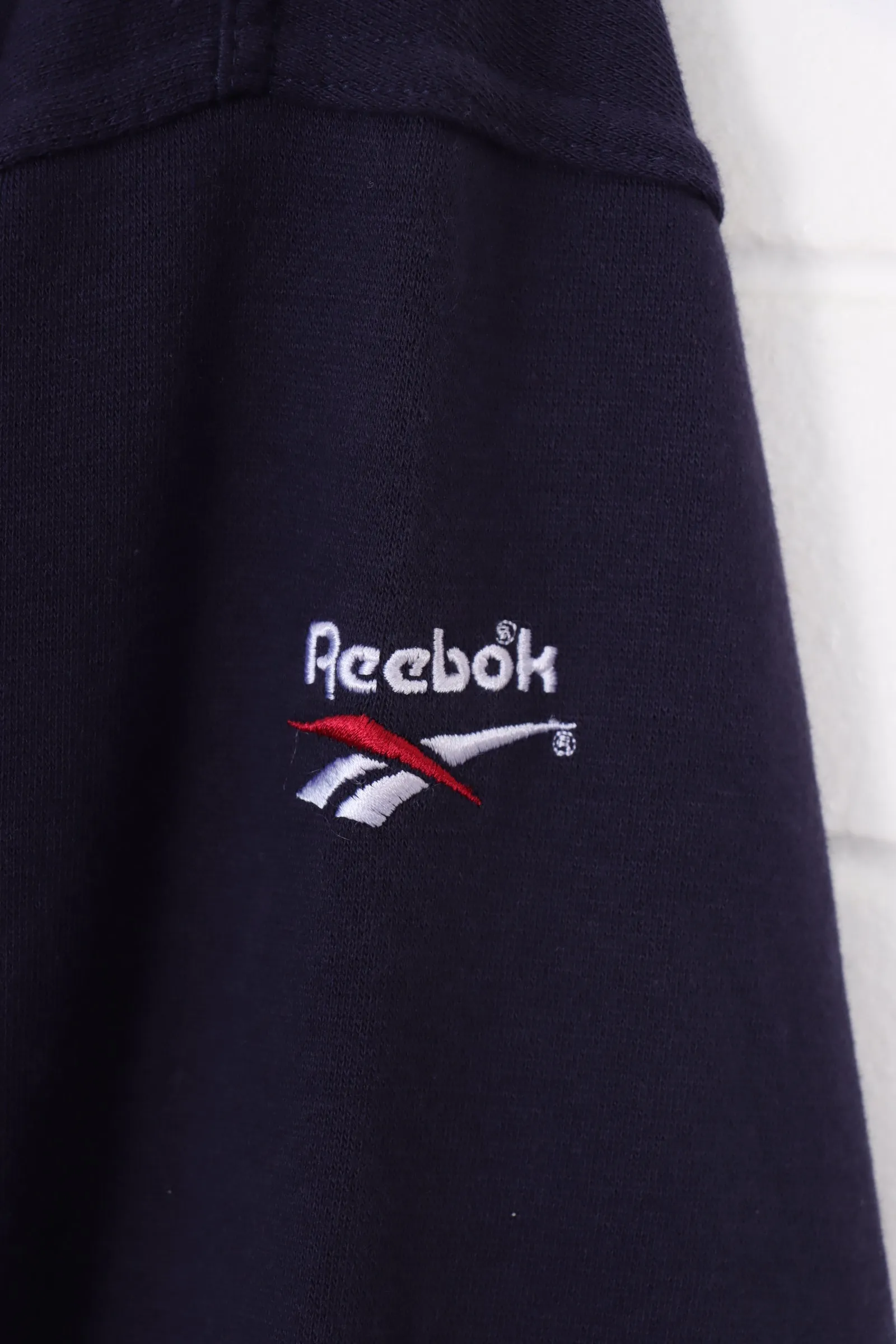 BOOTLEG Reebok Embroidered Red & White Stripe Nautical Logo Sweatshirt (XXL)