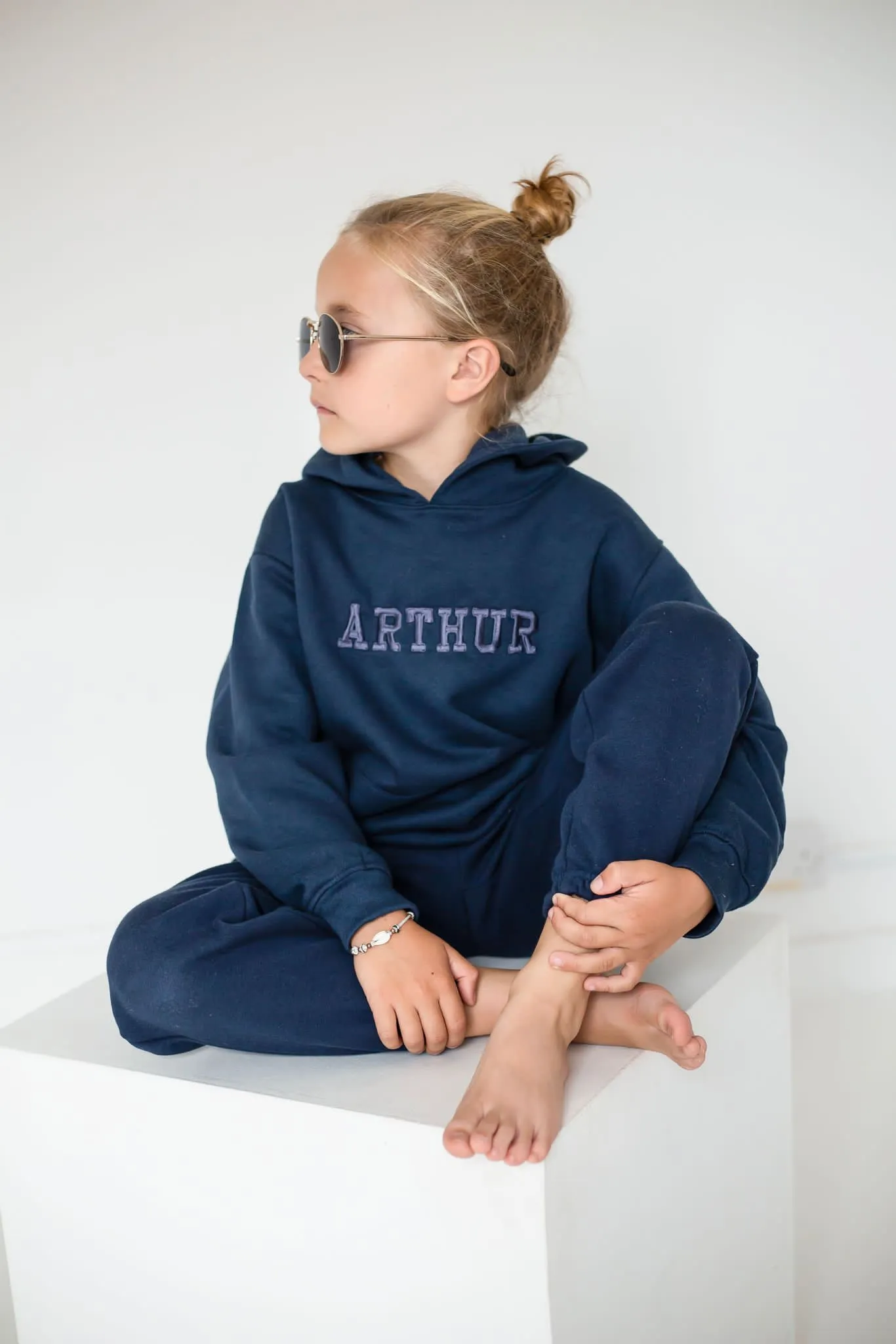 Boys Navy Hooded Tracksuit