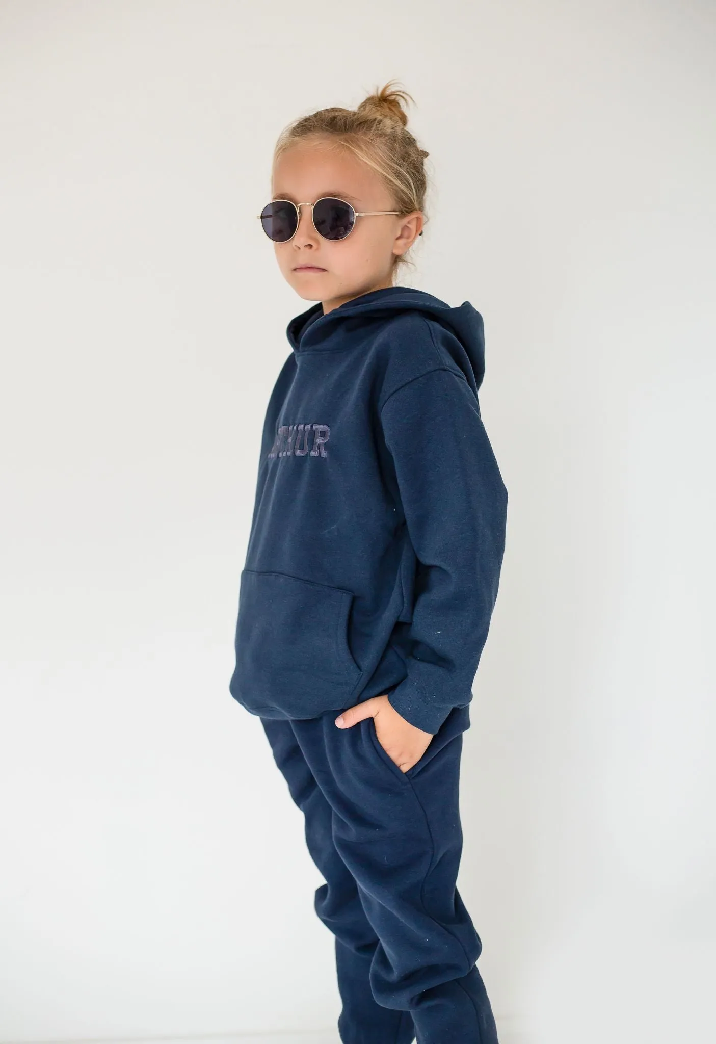 Boys Navy Hooded Tracksuit