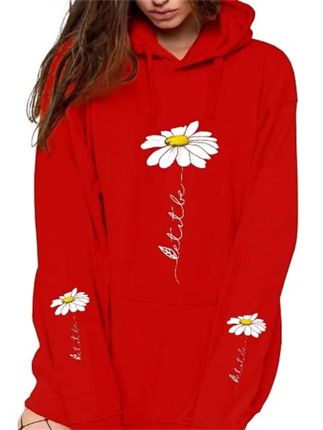 Casual Butterfly Graphic Women's Hoodie Sweatshirt