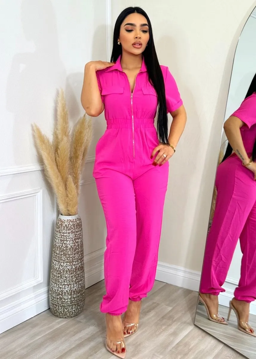 Casual Run Jumpsuit Pink