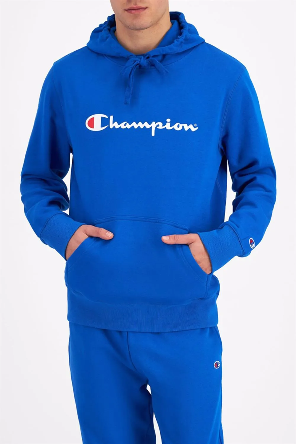 CHAMPION MEN'S SCRIPT BLUE HOODIE