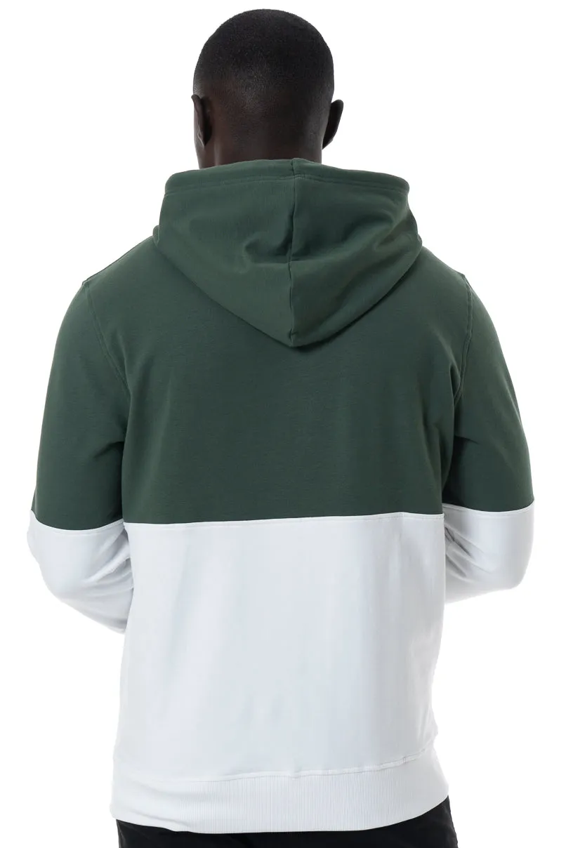 Colour Block Hoodie _ 146540 _ Emerald