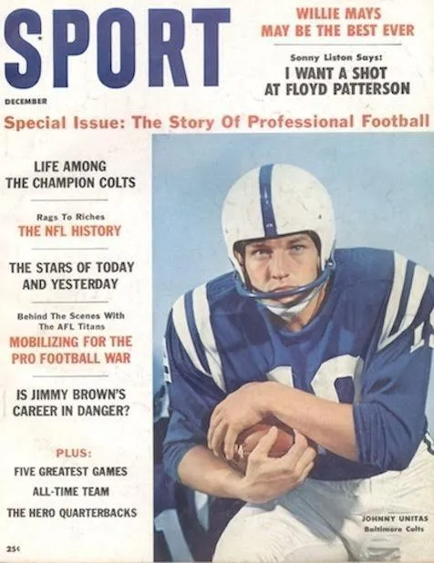 December 1960 Sport Cover (Johnny Unitas, Baltimore Colts)