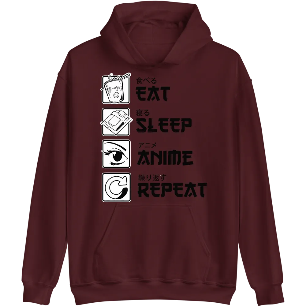 Eat Sleep Anime Repeat Hoodie