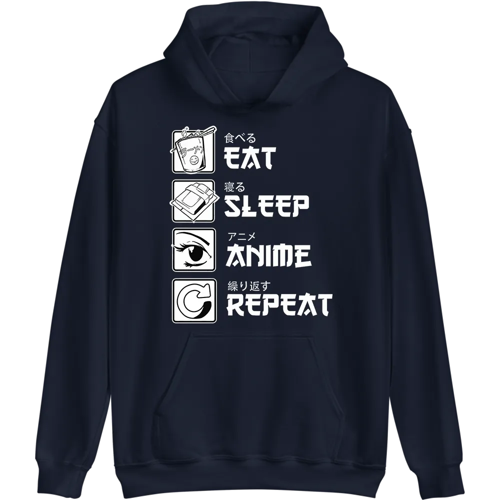 Eat Sleep Anime Repeat Hoodie