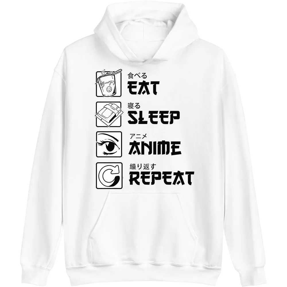 Eat Sleep Anime Repeat Hoodie