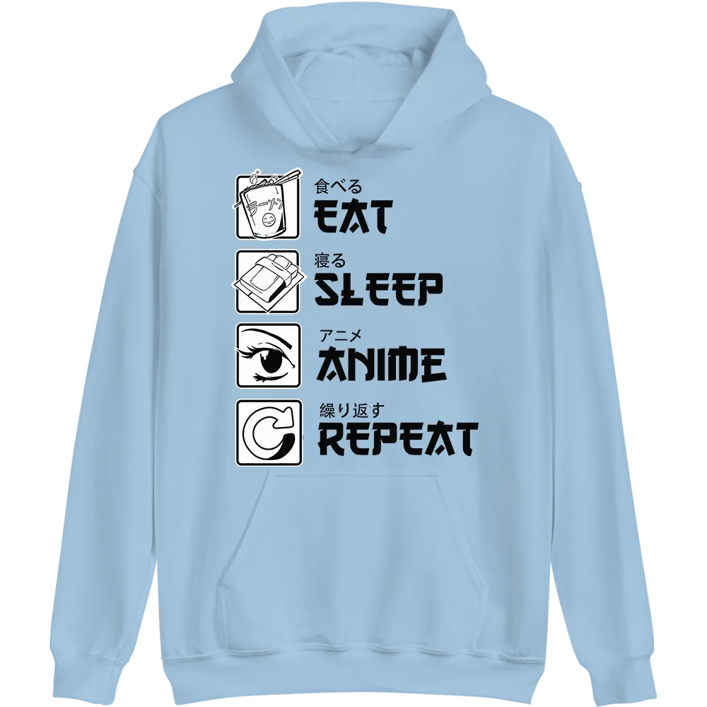 Eat Sleep Anime Repeat Hoodie