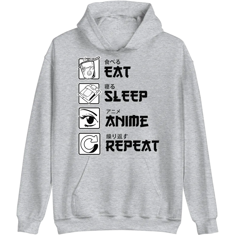 Eat Sleep Anime Repeat Hoodie