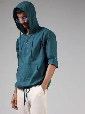 ETA Teal Resort-Fit Zipper Hoodie Shirt