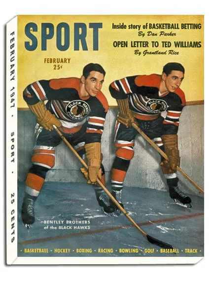 February 1947 SPORT Cover (Max and Doug Bentley, Chicago Blackhawks)