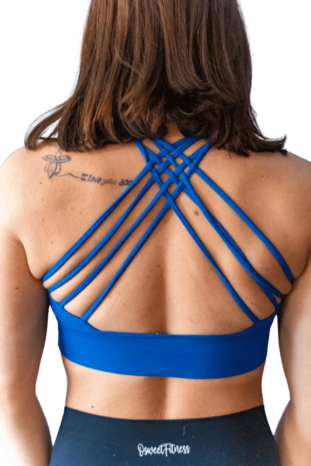 Genesis Klein Womens Stylish Blue Sports Bra - Comfortable High-Performance Activewear