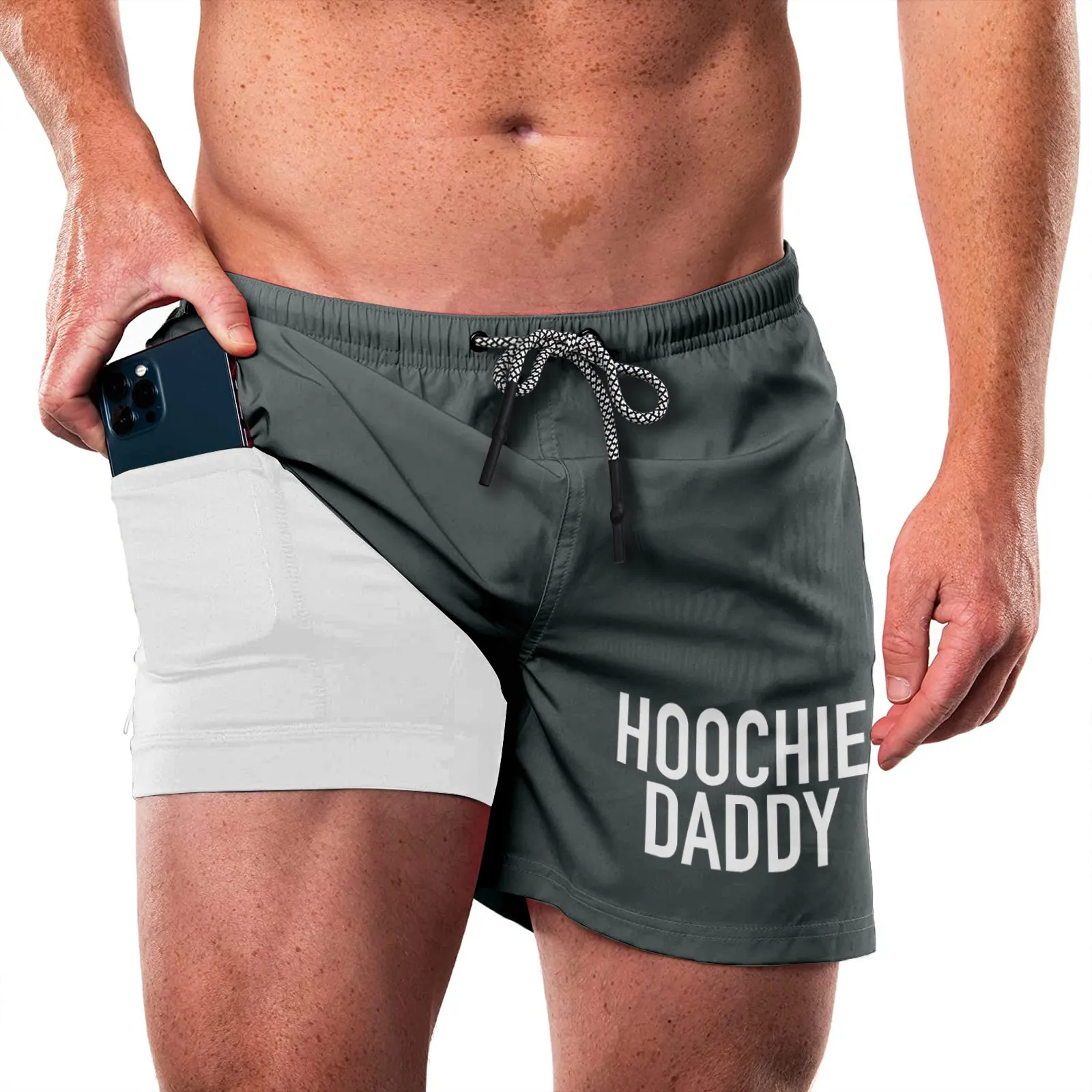 HOOCHIE DADDY QUICKDRY POCKET 2 IN 1 7'' INSEAM RUNNING SHORTS