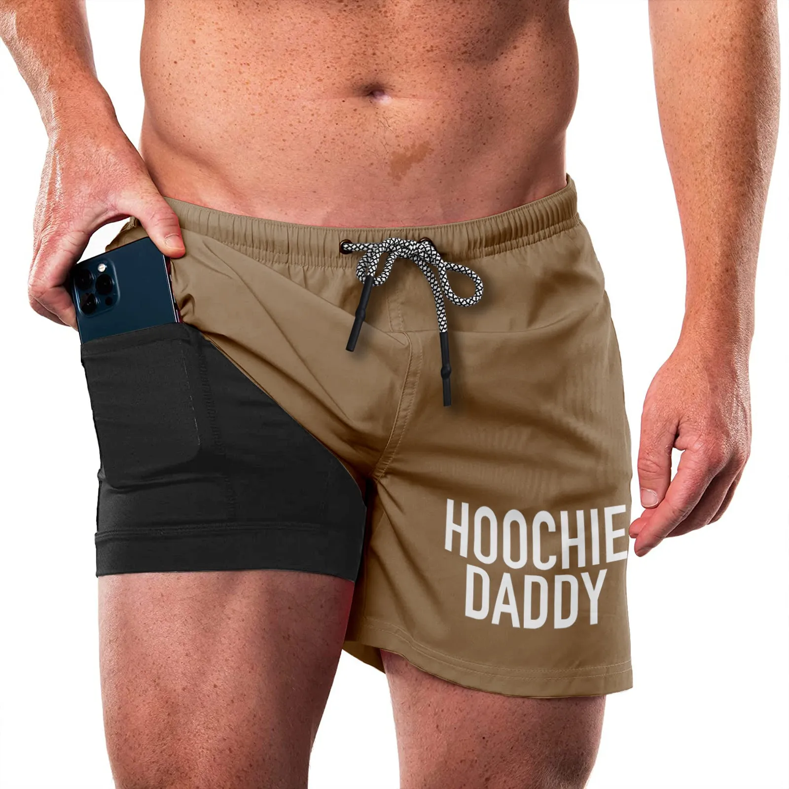 HOOCHIE DADDY QUICKDRY POCKET 2 IN 1 7'' INSEAM RUNNING SHORTS