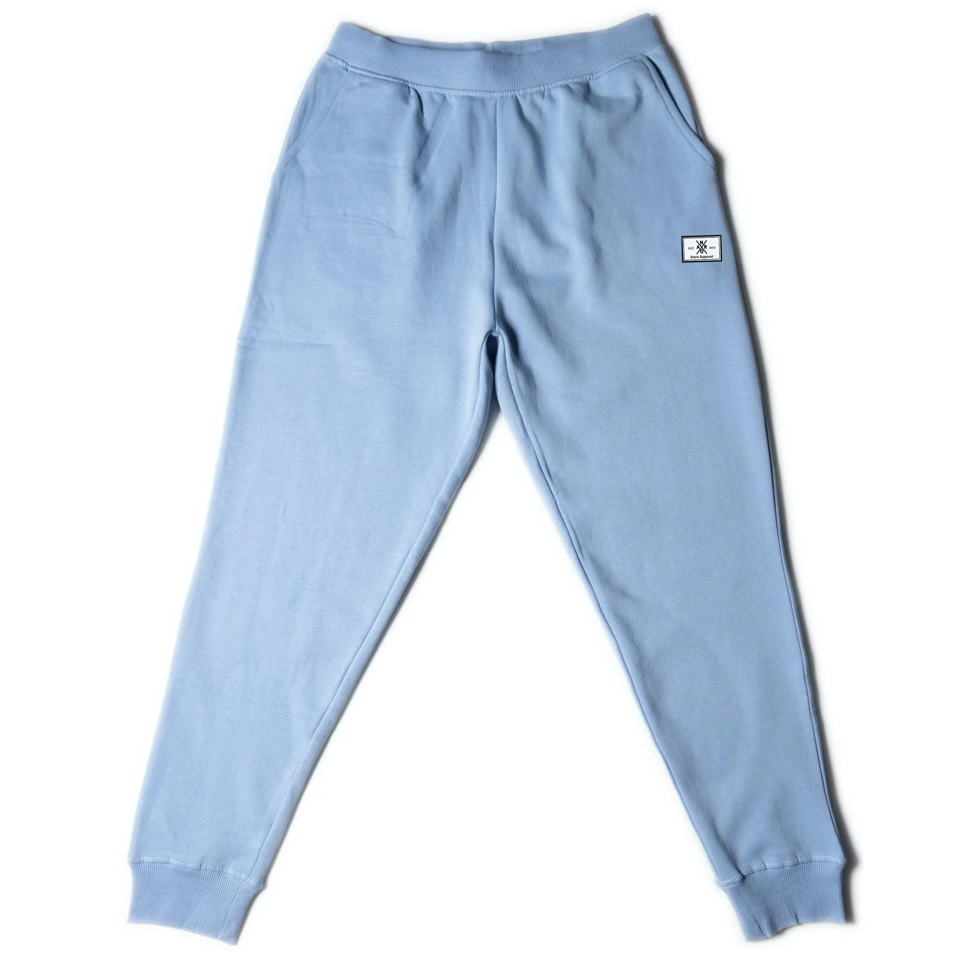 Jogging unisexe sky blue - Patch blanche