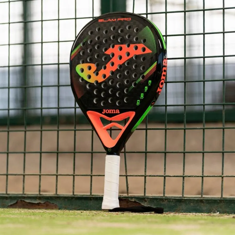 Joma Slam Pro Padel Racket - Black/Fluor Coral