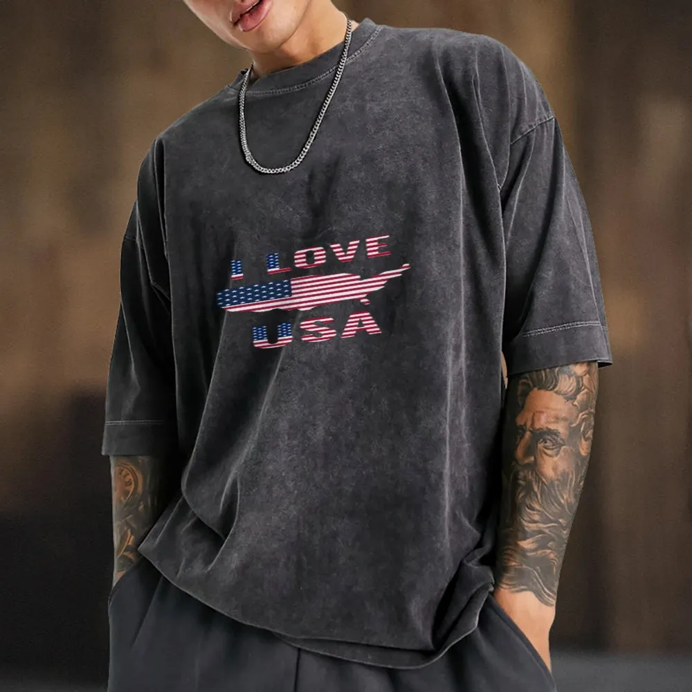 Mens I Love USA Hoodies