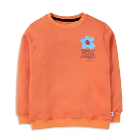 Orange Floral Sweatshirt