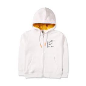 Pearl White Zipper Hoodie