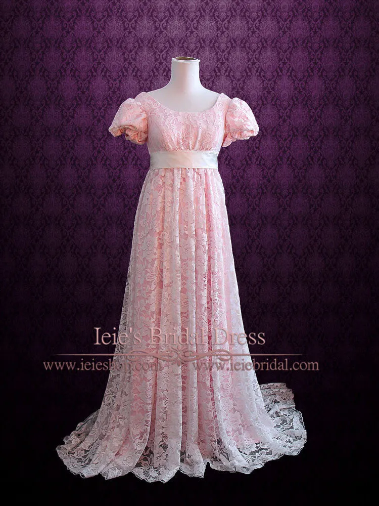 Pink Regency Empire Waist Formal Prom Dress HARRIET