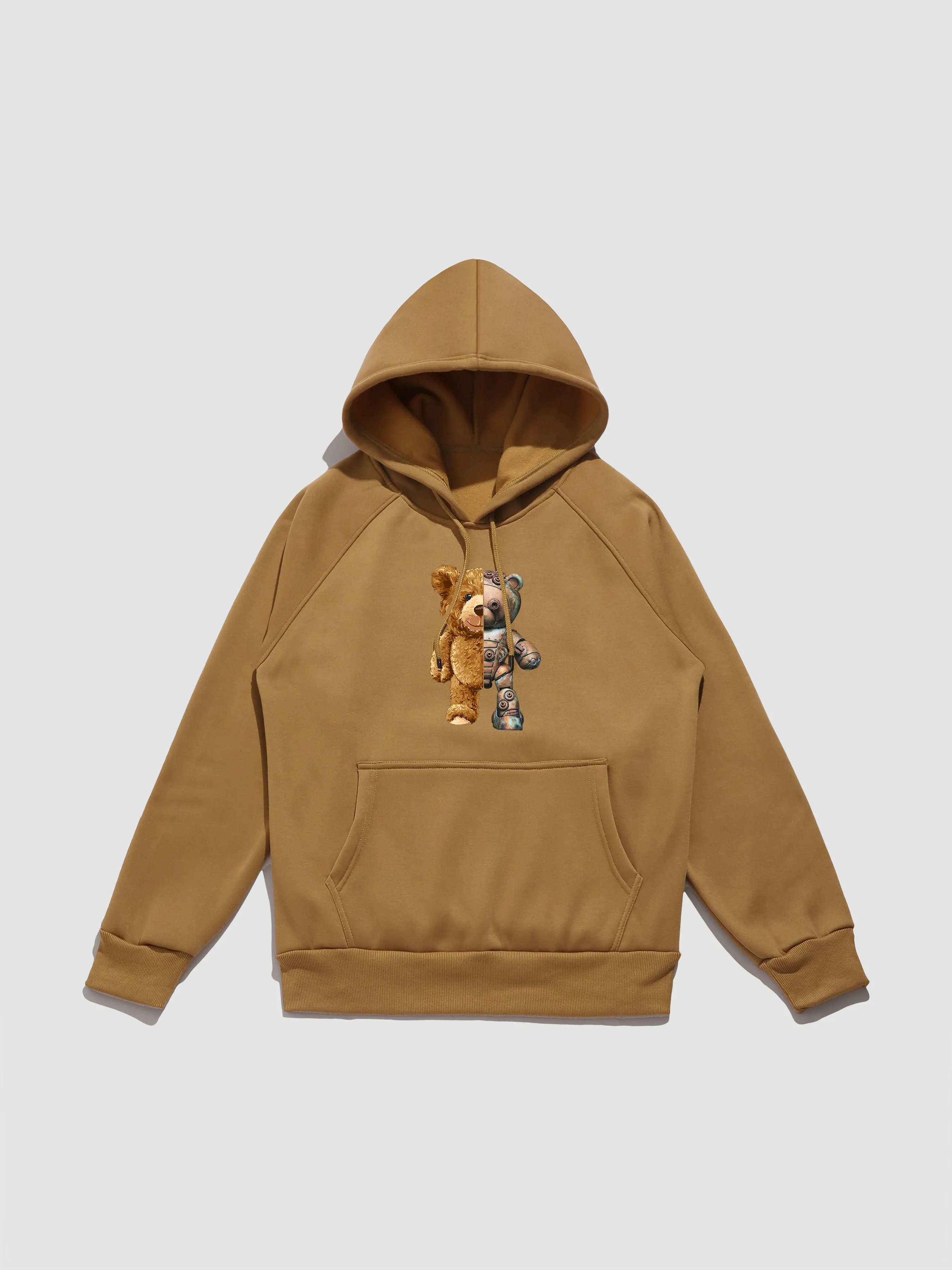 Robot Bear Graphic Print Hoodies