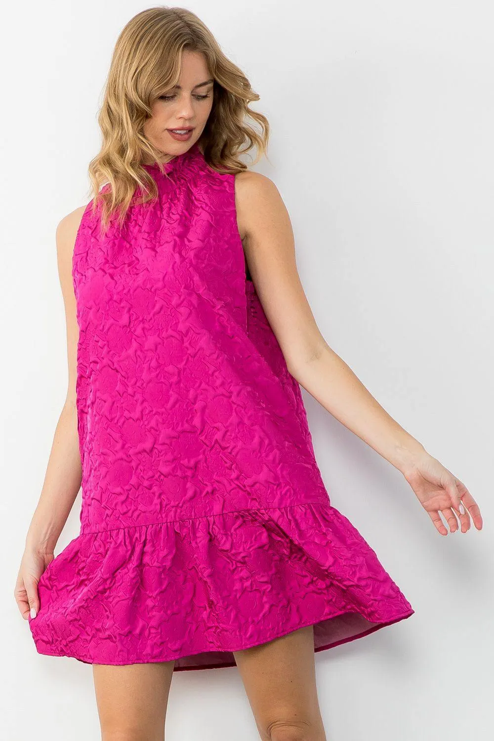 Textured Ruffled Dress