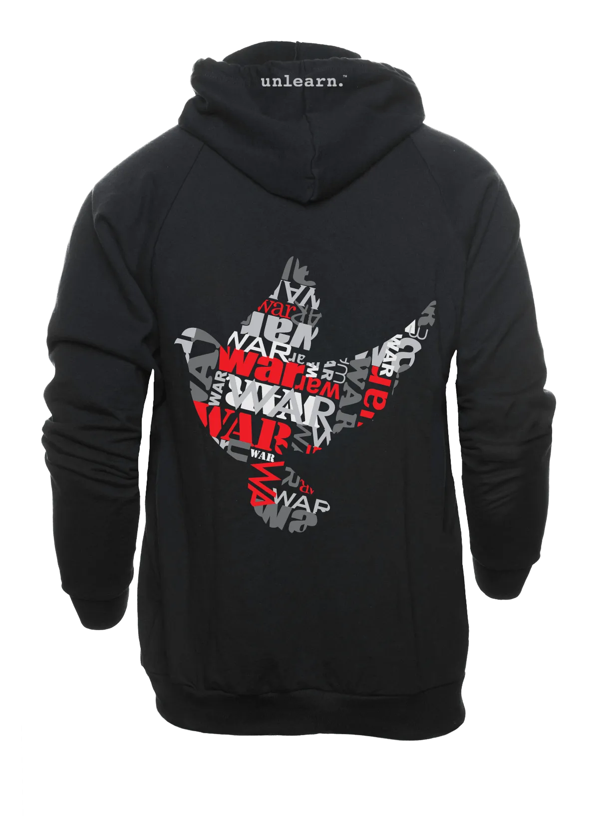 War Dove - Gender Neutral Black Fleece Zipper Hoodie*