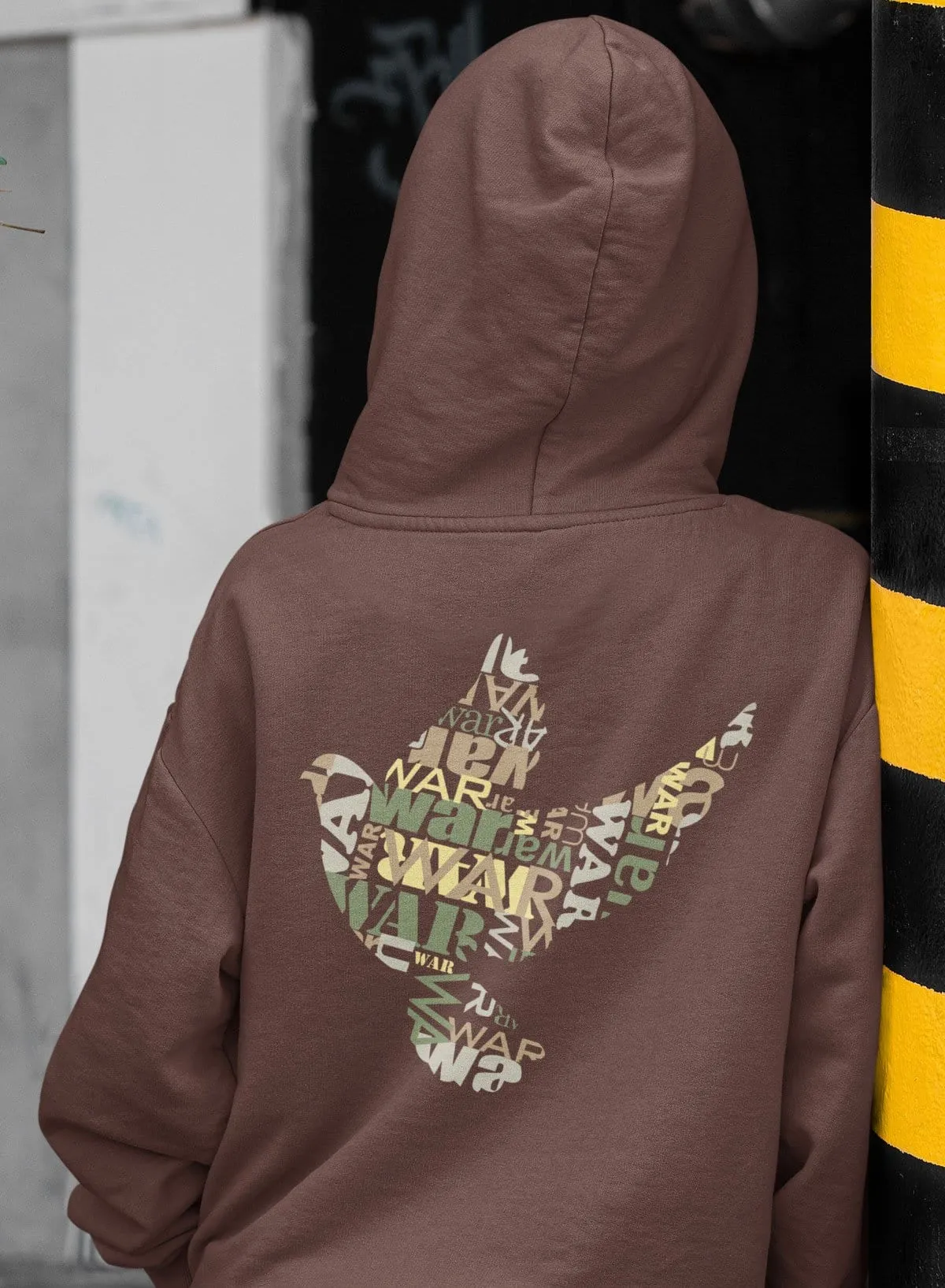 War Dove - Women's Brown Fleece Zipper Hoodie*